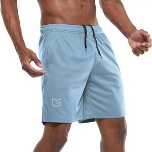 G‎ Gradual Men's 7" Workout Running Shorts Quick Dry Light Blue Shorts - Size L
